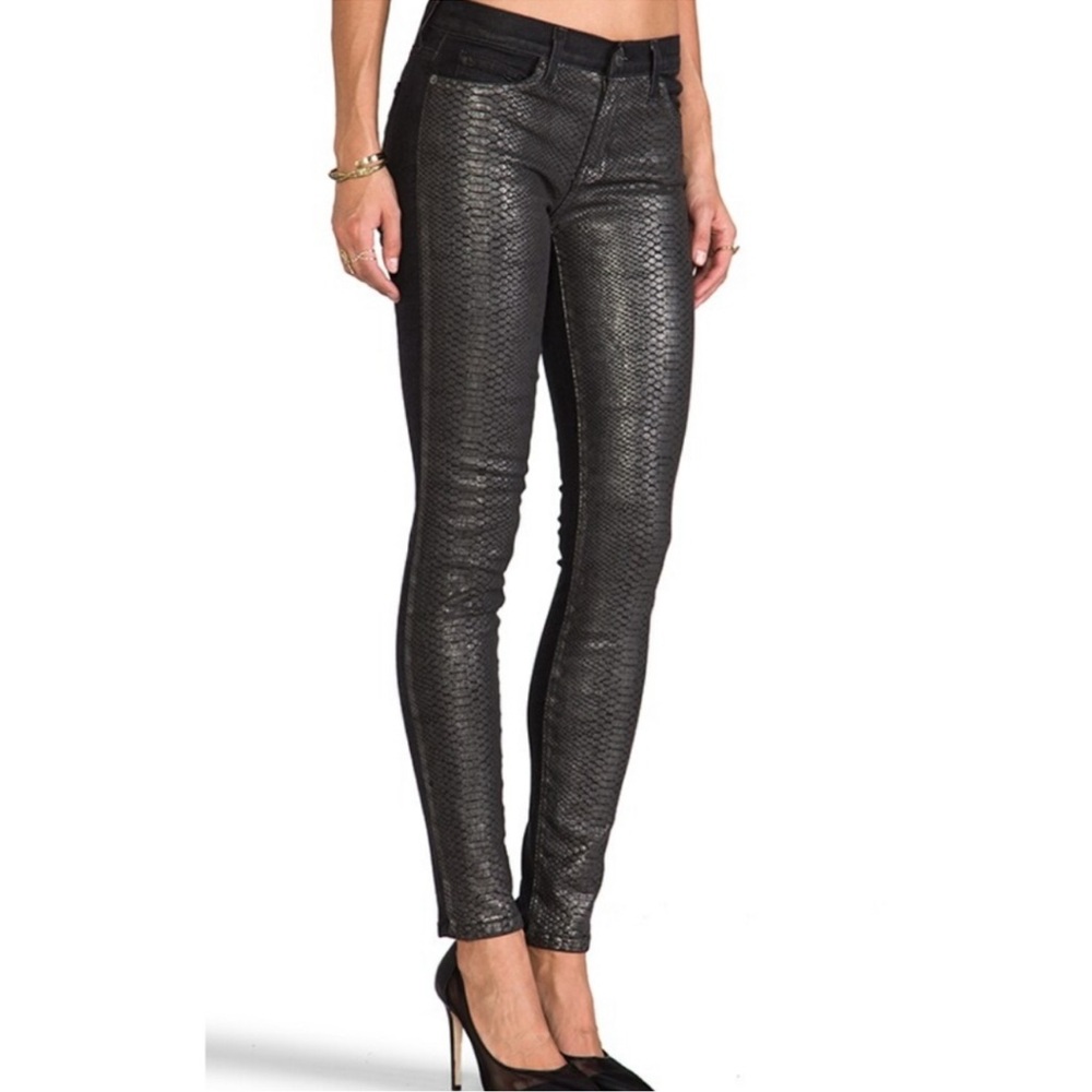 Current/Elliott The Ankle Skinny Matte Black & Gunmetal Coated